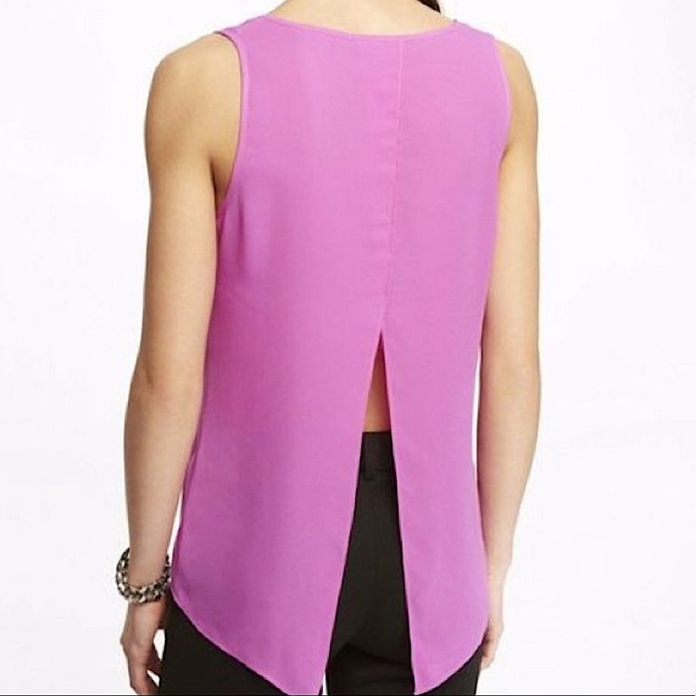 Express Purple Split Back Tank Chiffon - Picture 1 of 7